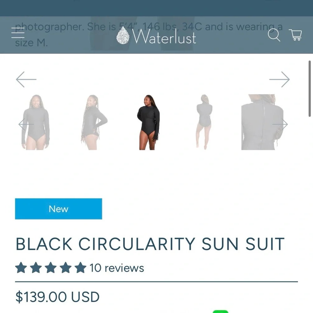Women’s Black Long-Sleeve  - Rashguard One-Piece Sun Suit - Picture 2 of 9